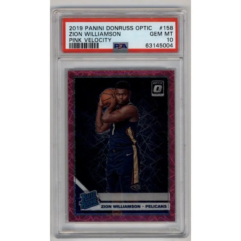 Zion Williamson 2019-20 Optic Pink Velocity 32/79 PSA 10 Gem Mint