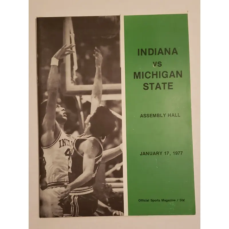 Indiana University vs. Michigan State basketball program January 17, 1977
