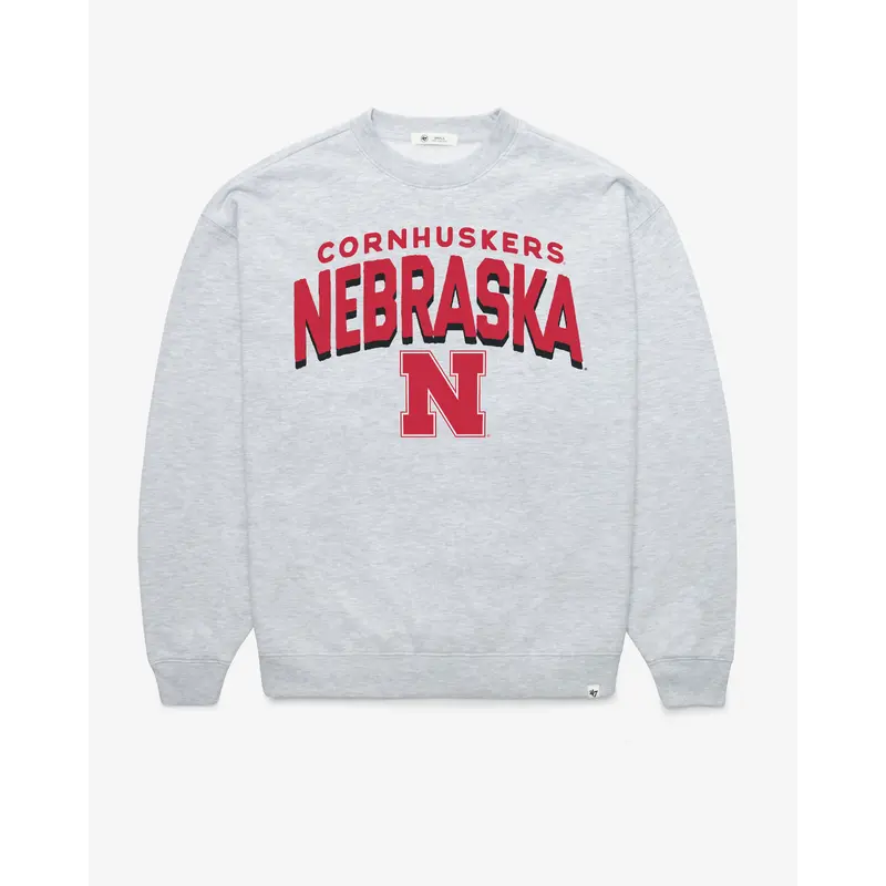 NEBRASKA CORNHUSKERS CAMPUS ARCH CLOUD '47 OVERSIZED CREW WOMENS