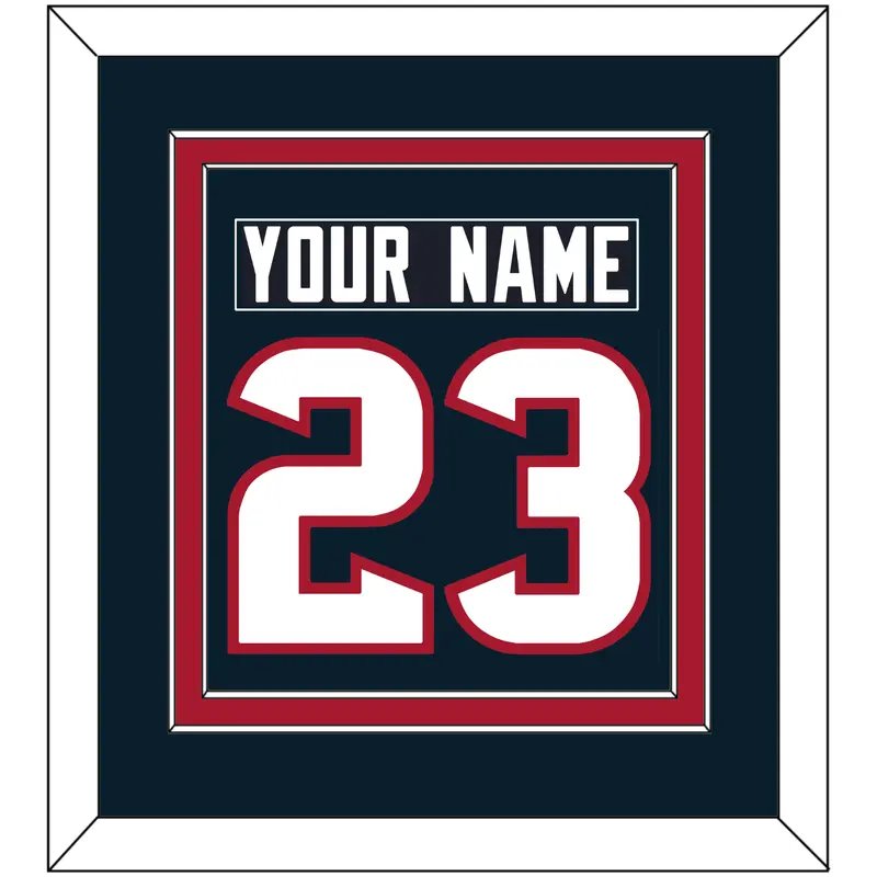 Houston Nameplate & Number (Back) Combined - Home Blue (2002-2023) - Double Mat 2
