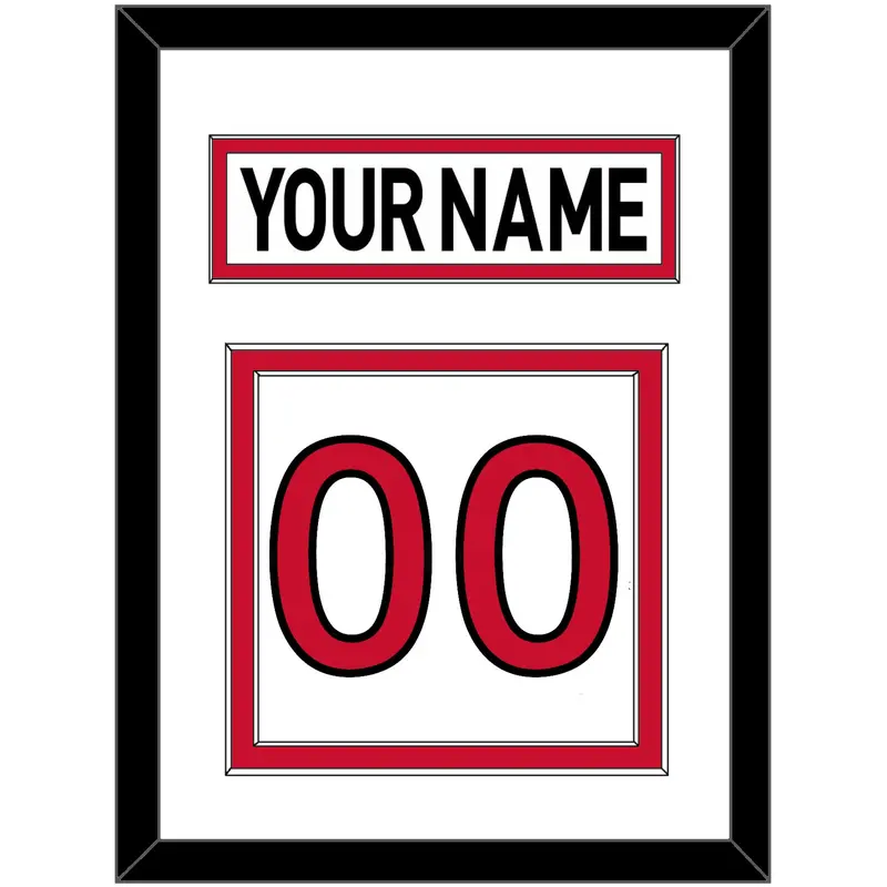Ottawa Nameplate & Number (Back) - Road White (2007-2017) - Double Mat 1