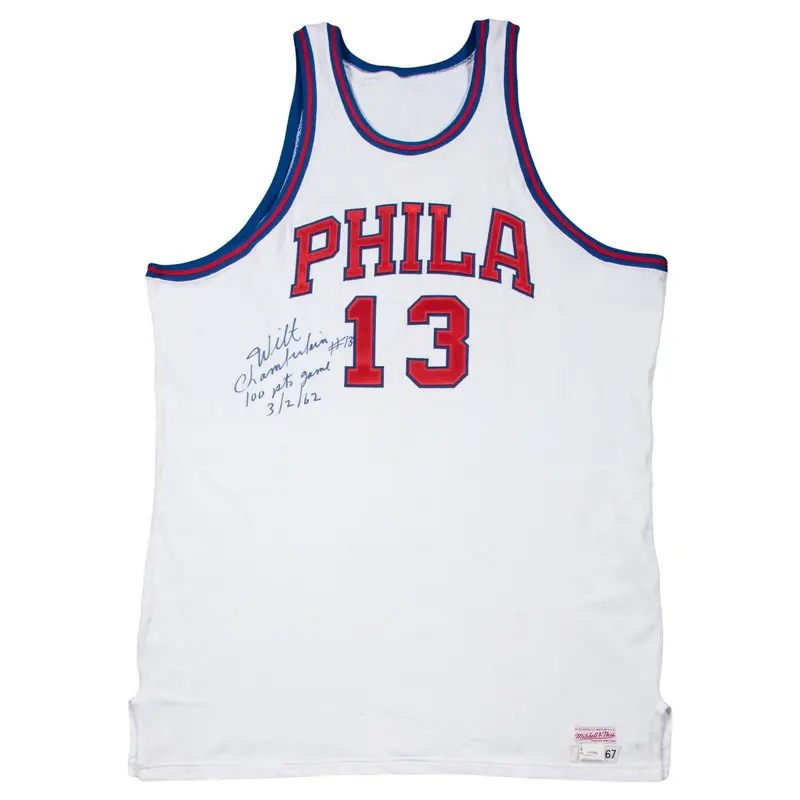 Extraordinary Wilt Chamberlain 100 Point Game 3/2/1962 Signed Jersey Beckett COA
