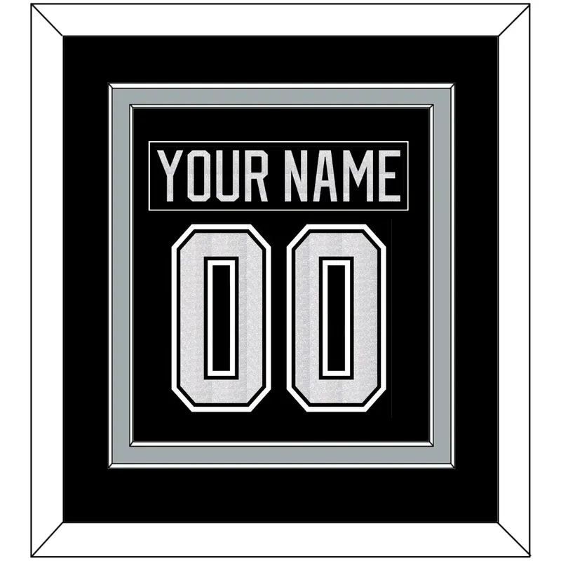 Los Angeles Nameplate & Number (Back) Combined - Home Black - Double Mat 2