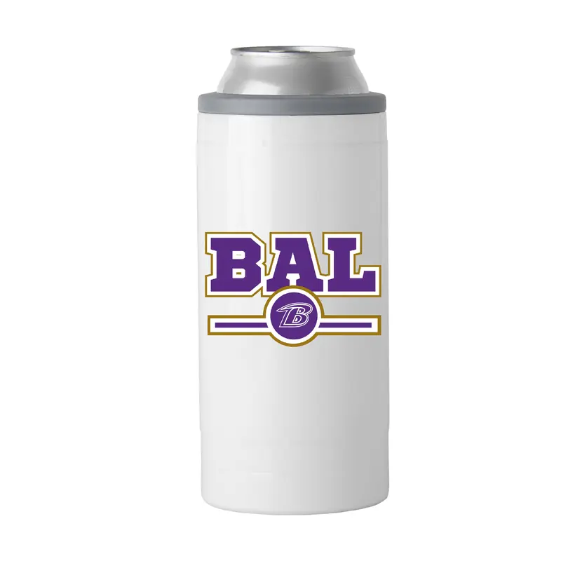 Baltimore Ravens Letterman 12 oz Slim Can Coolie