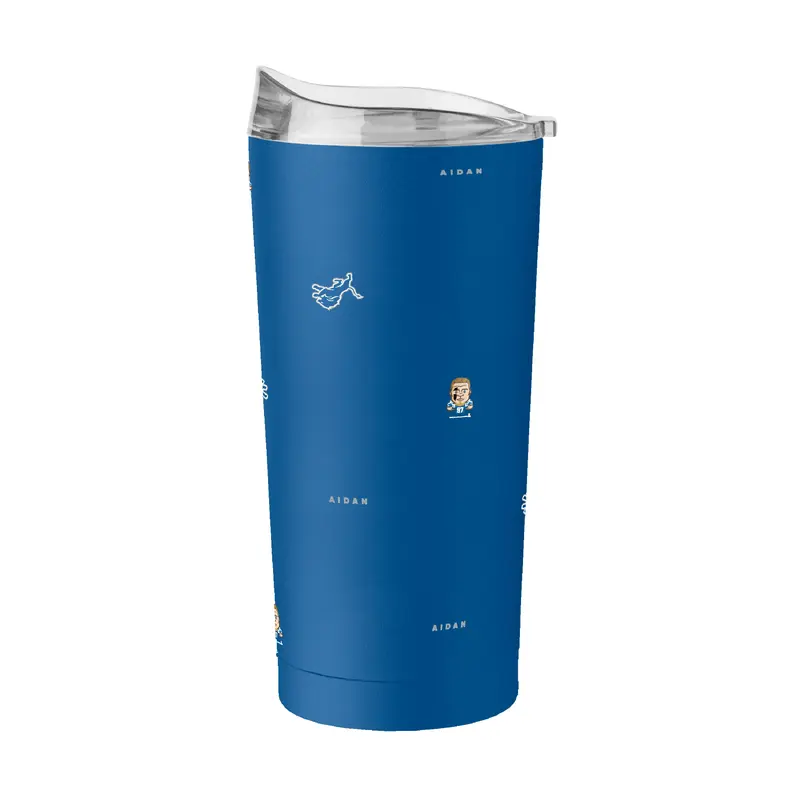 Detroit Lions Aiden Hutchinson Caricature Step And Repeat 20oz Powder Coat Tumbler