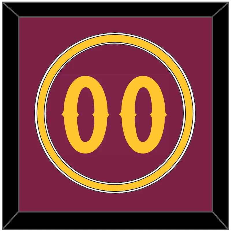 Arizona State Baseball Number - Alternate Maroon - Double Mat 2