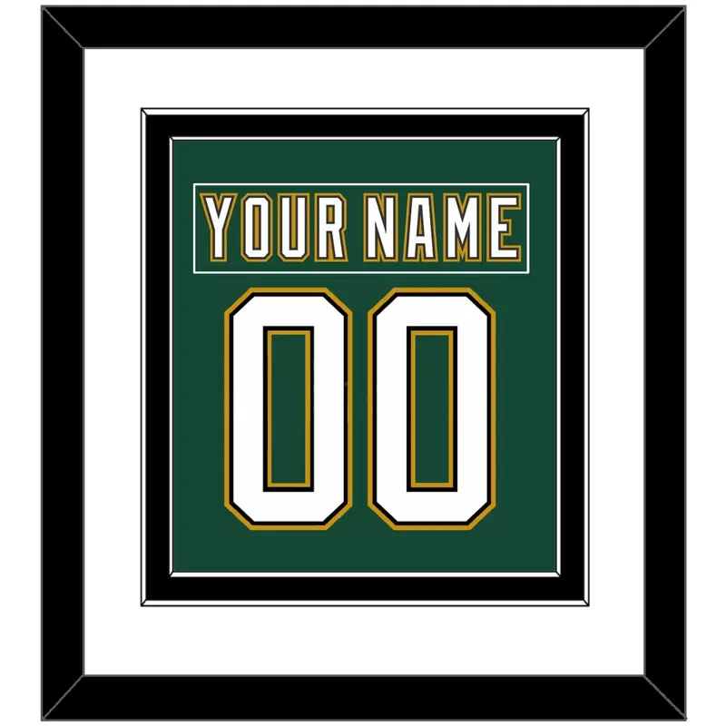 Dallas Nameplate & Number (Back) Combined - Alternate Green (1997-1999) - Double Mat 1