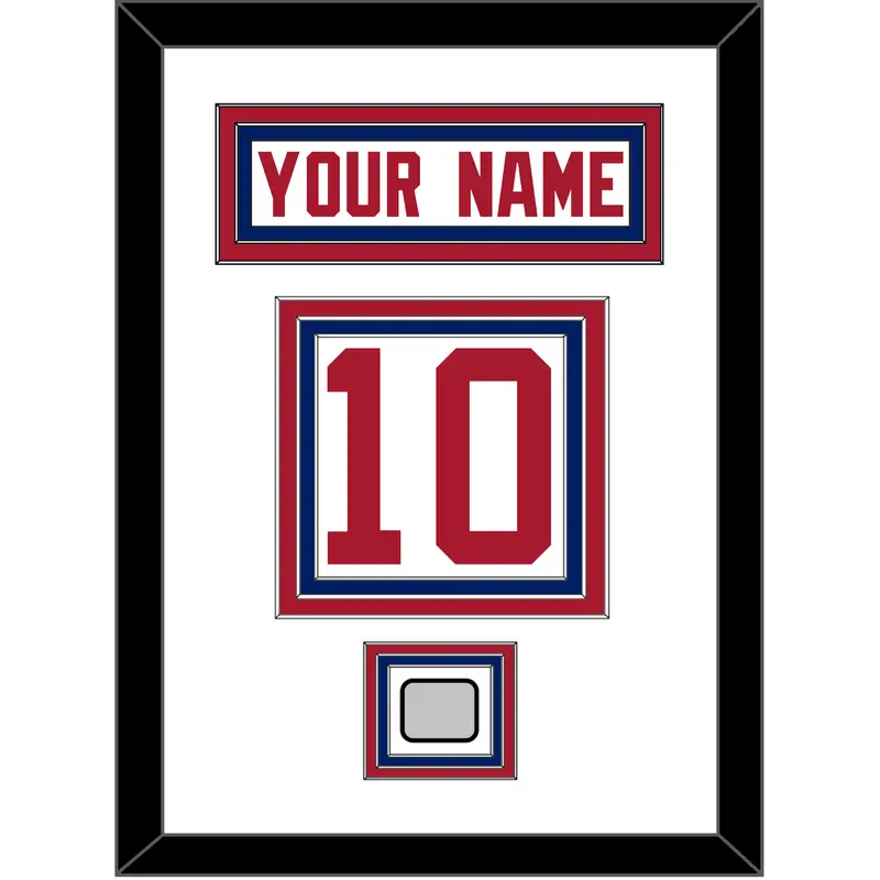 New York Nameplate & Number (Back) With Super Bowl Jersey Patch - Road White - Triple Mat 1