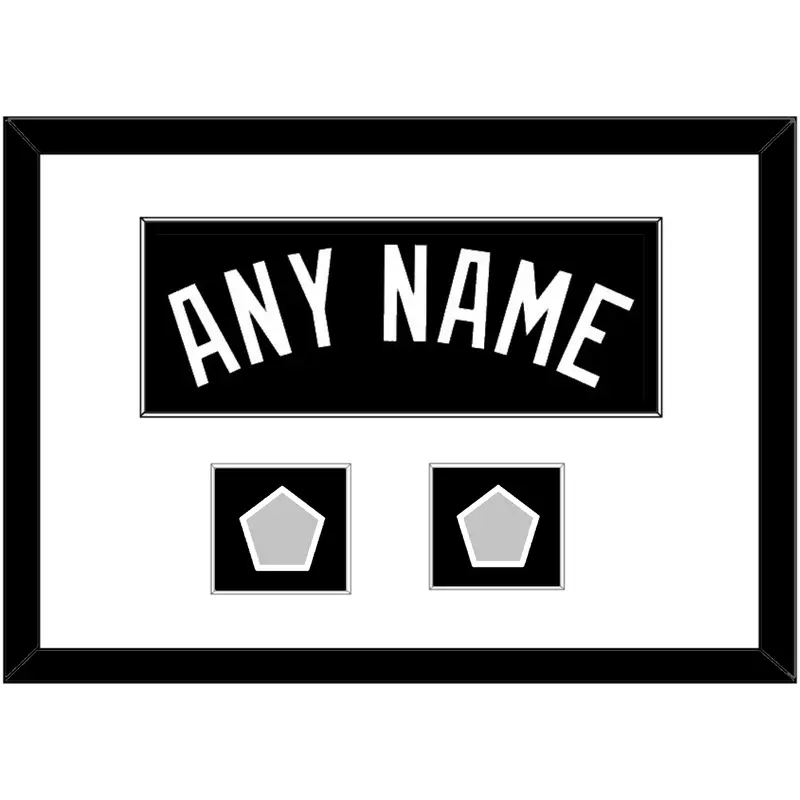 San Antonio Name With 2 Finals Patches - Road Black (1989-2002) - Single Mat 1
