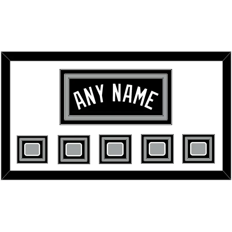 San Antonio Name With 5 Champions Trophy Patches - Road Black (1989-2002) - Triple Mat 1