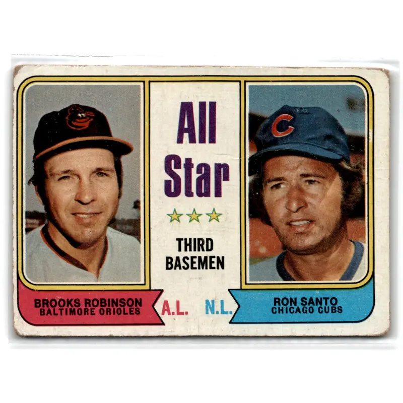 1974 Topps All-Star Third Basemen - Brooks Robinson/Ron Santo #334