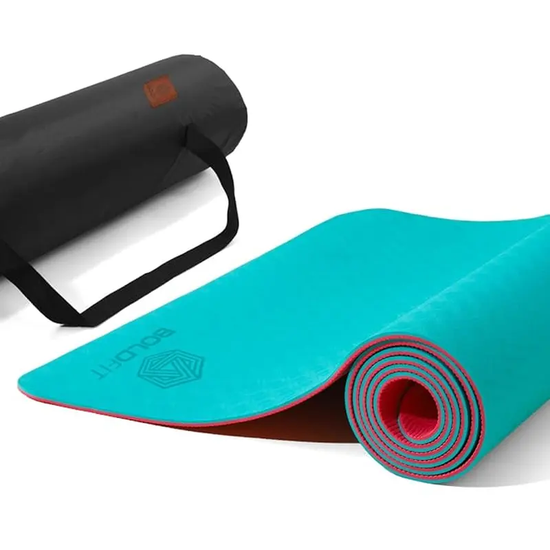 Boldfit Body Alignment Yoga Mat PU Material 6mm Thick Gym Mats | Kibi Sports