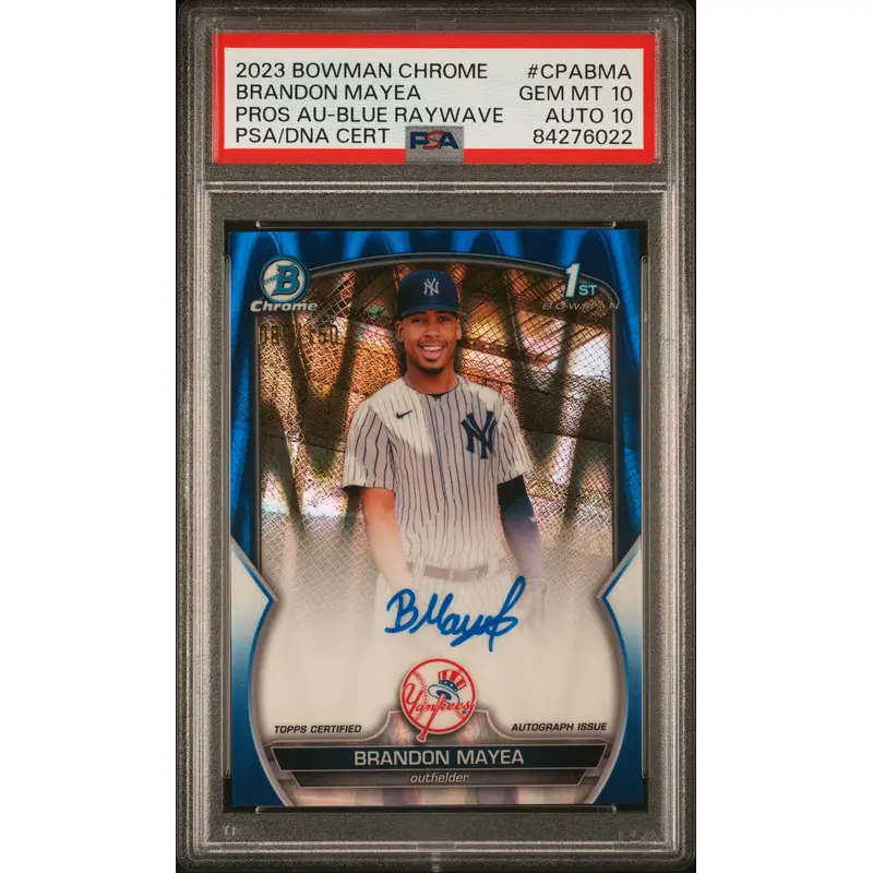 Brandon Mayea 2023 Bowman Chrome Blue Raywave Auto #89/150 PSA 10 Auto 10