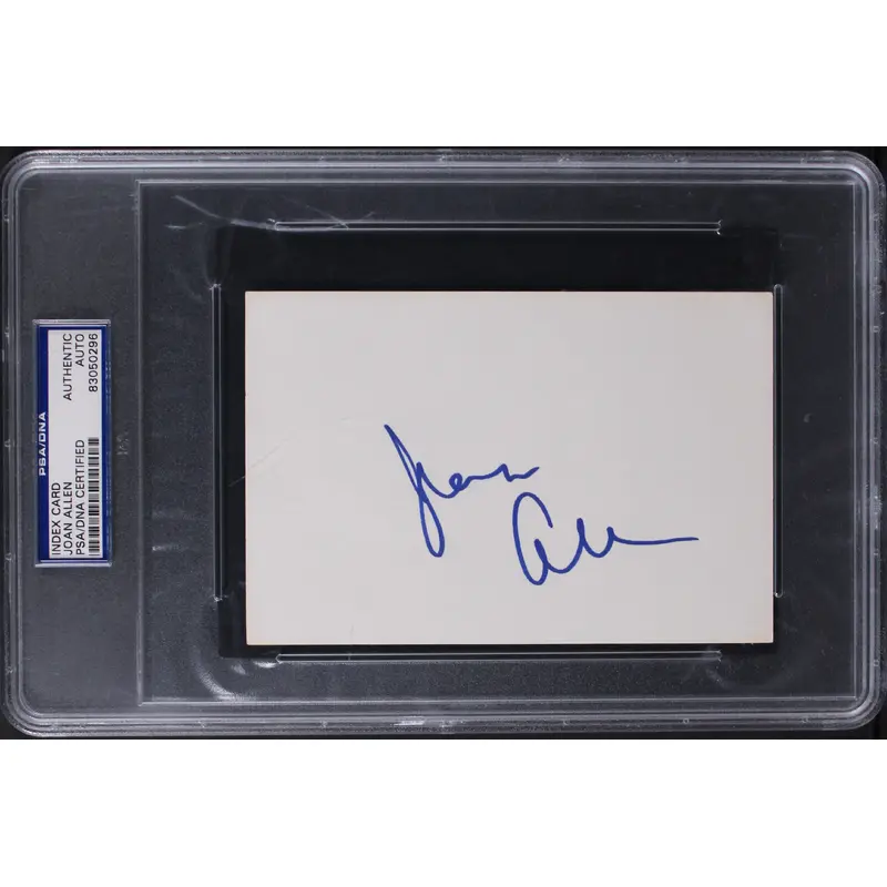 Joan Allen The Upside of Anger Authentic Signed 4x6 Index Card PSA/DNA Slabbed