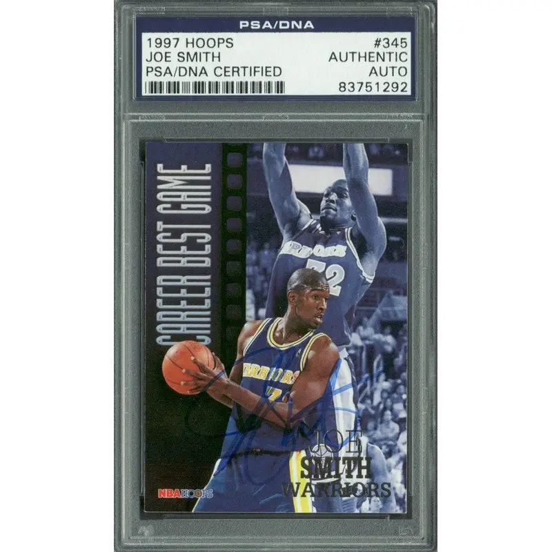 Warriors Joe Smith Authentic Signed Card 1997 Hoops #345 PSA/DNA Slabbed