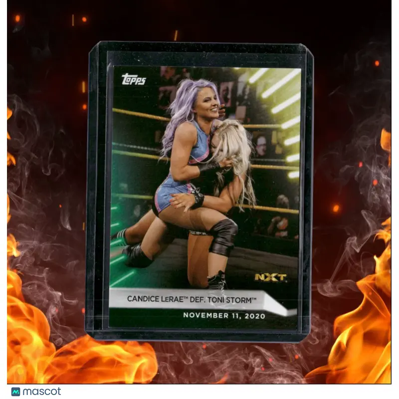 2021 Topps WWE Candice LeRae Def. Toni Storm Green / Yellow 43/50 #94