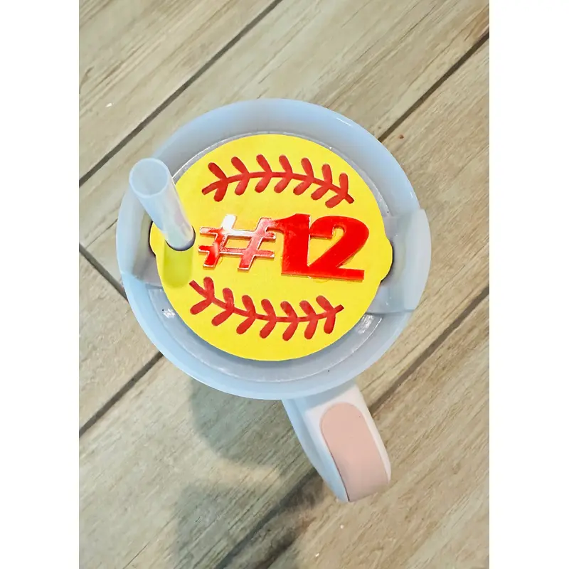 Acrylic Cup Topper- Softball