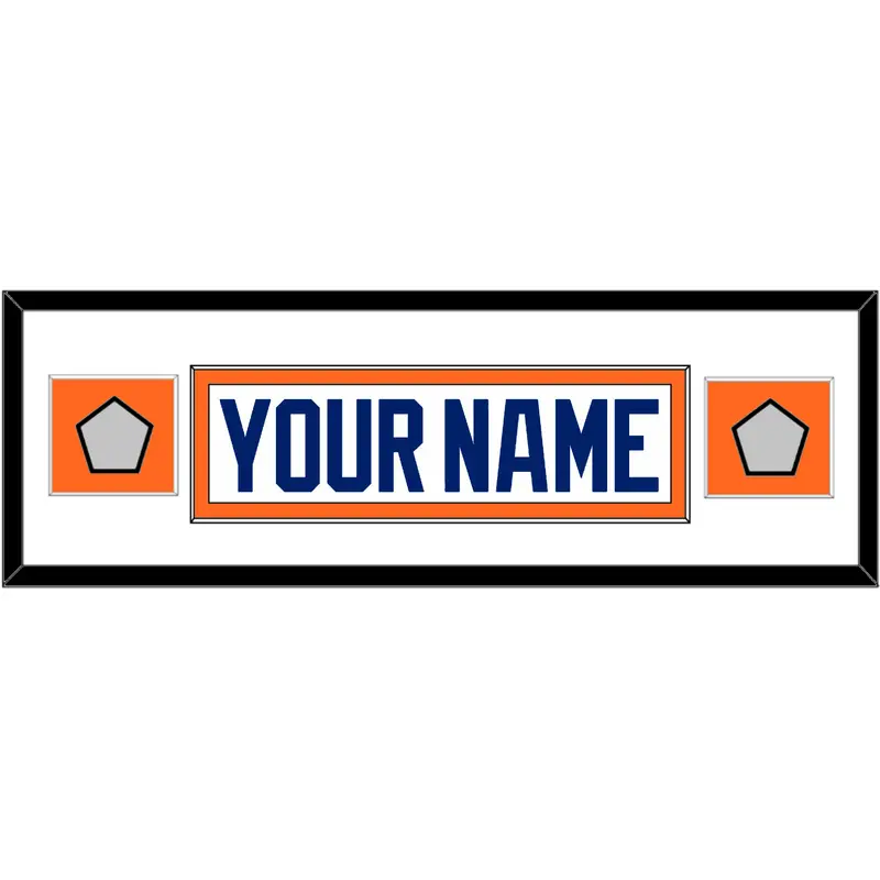 Edmonton Nameplate & 2 Stanley Cup Champions Patches - Home White (1981-1994) - Single Mat 3