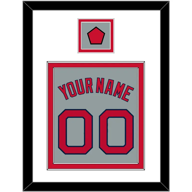 Boston Name, Number & Logo Patch - Road Gray - Double Mat 1
