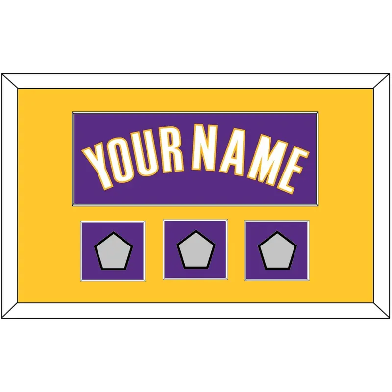 Los Angeles Name & 3 Finals Patches - Road Purple (1999-2004) - Single Mat 2
