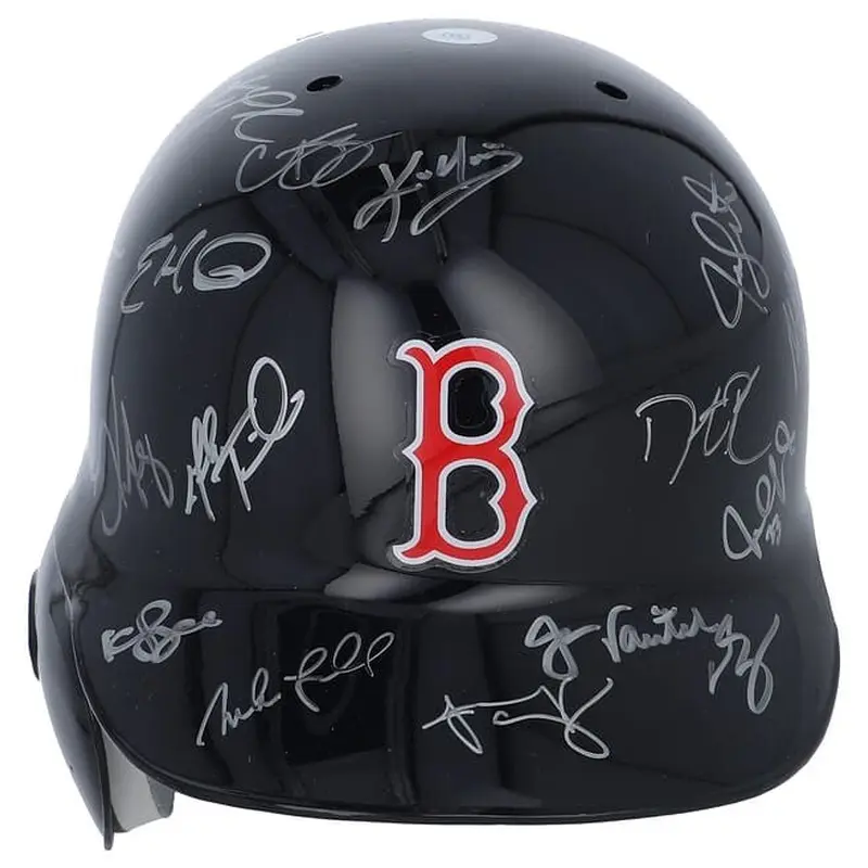 2007 Boston Red Sox World Series Champs Team Signed Helmet Steiner & MLB