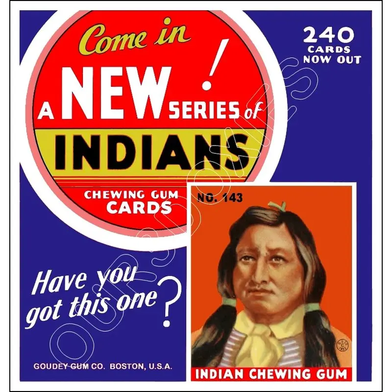1933 Goudey Indians Store Counter Standup Sign - Gum- 2621