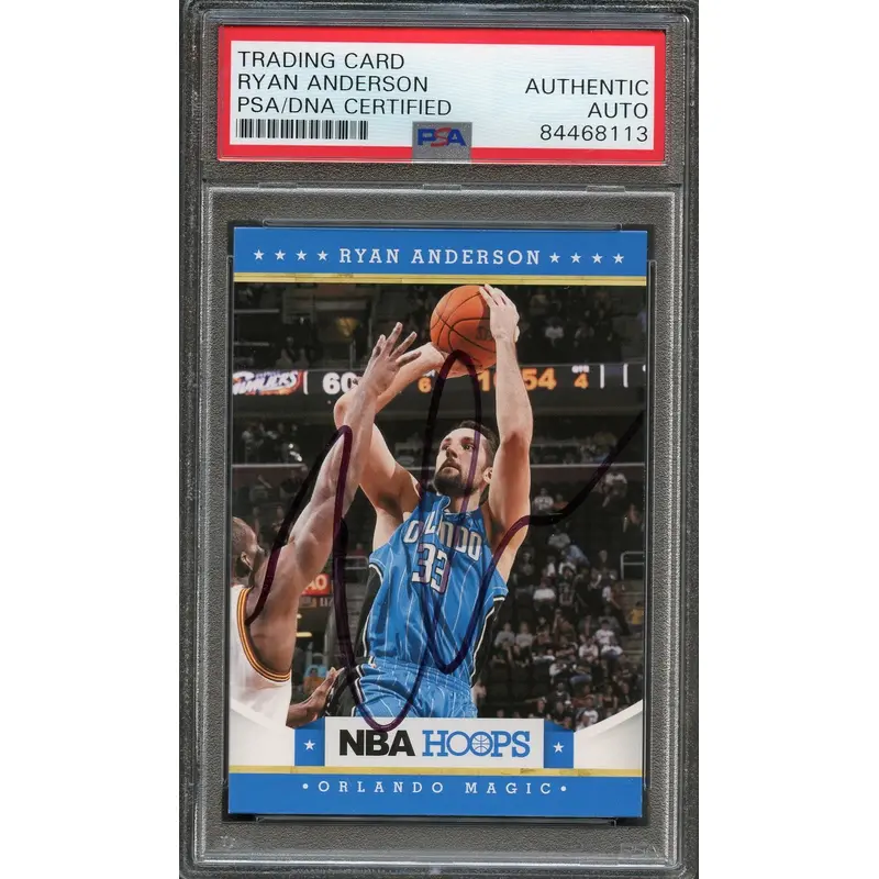 2012-13 NBA Hoops #169 Ryan Anderson Signed Card AUTO PSA Slabbed Magic