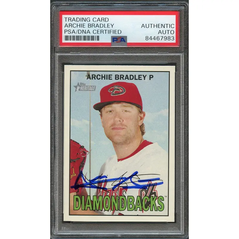 2016 Topps Heritage #319 Archie Bradley Signed Card PSA Slabbed Auto Dbacks