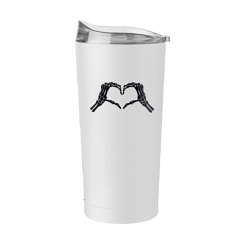Halloween 20oz Skeloton Heart Hand Powder Coat Tumbler