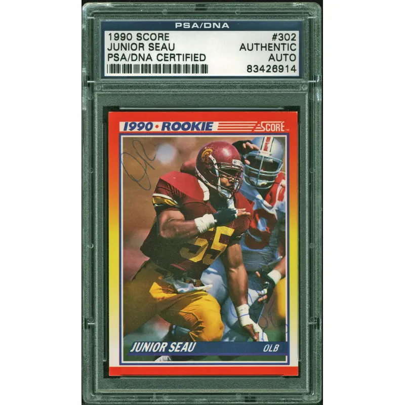 Chargers Junior Seau Authentic Signed 1990 Score #302 Auto Card PSA/DNA Slabbed