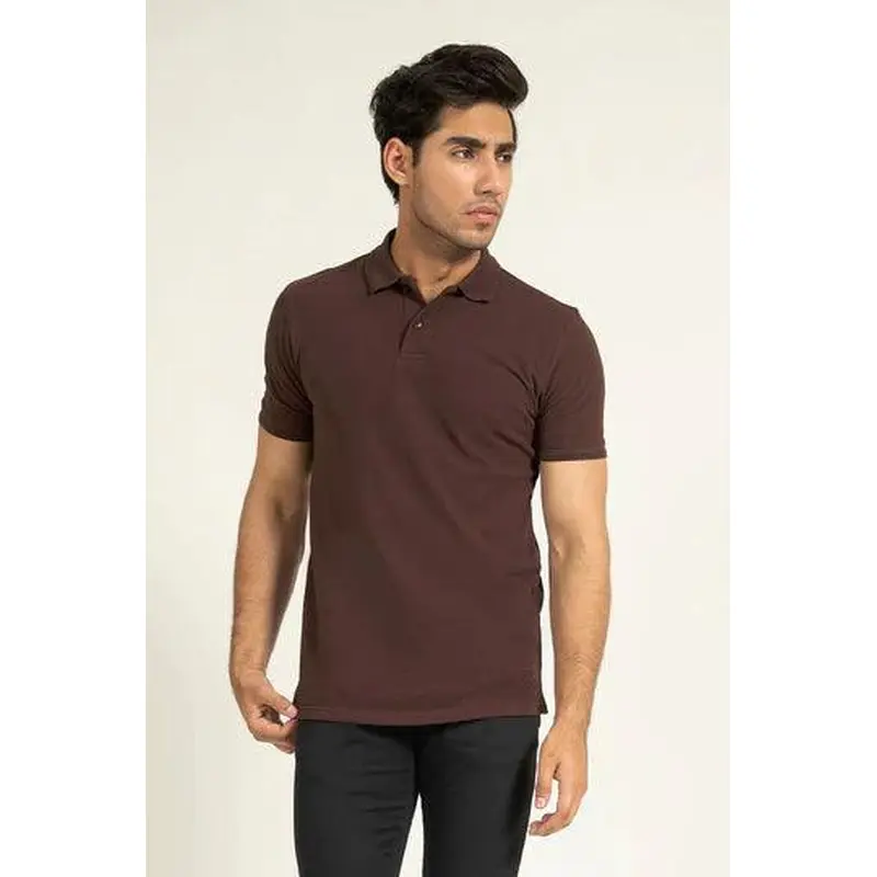 Chocolate Pleated Collar Polo | Cougar