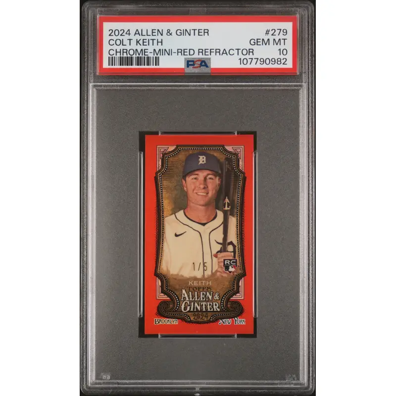 Colt Keith 2024 Topps Allen & Ginter Mini Chrome Red Refractor #1/5 PSA 10 Gem Mint
