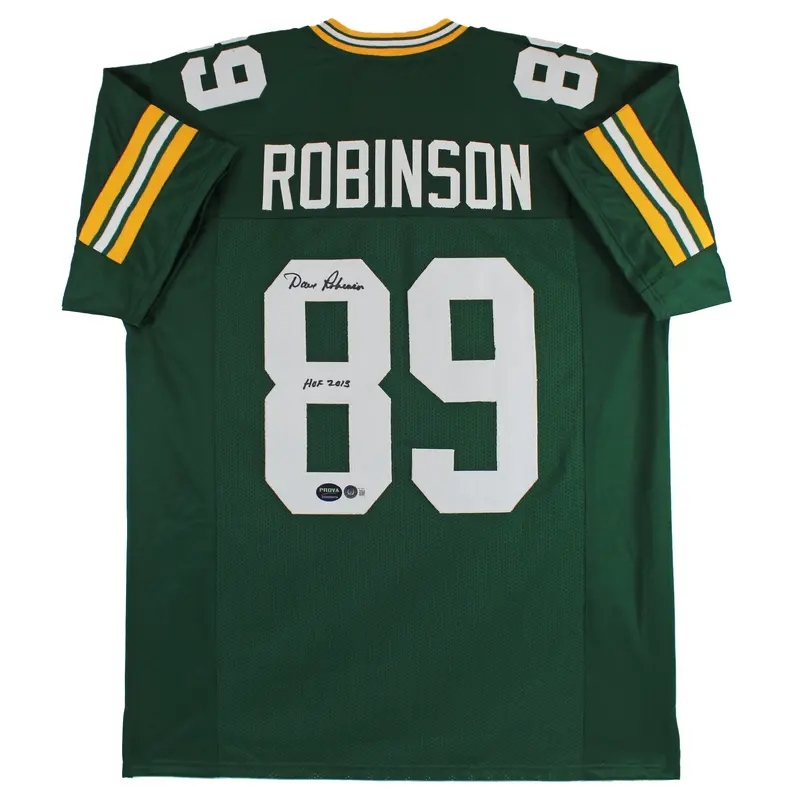 Packers Dave Robinson "HOF 13" Authentic Signed Green Jersey BAS Witnessed