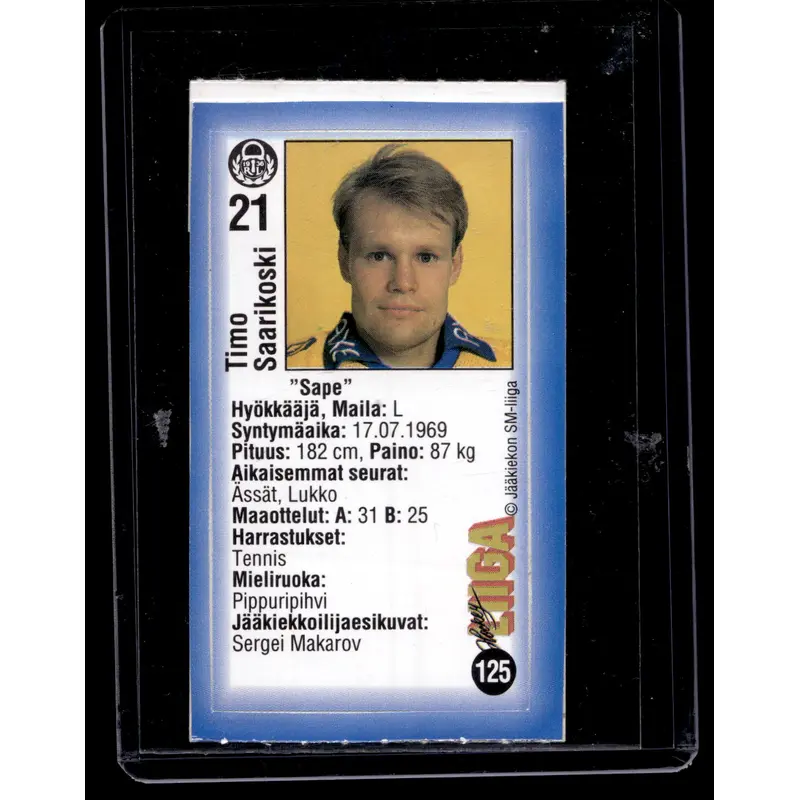 1992-93 JyvsHyv HockeyLiiga - Timo Saarikoski #125