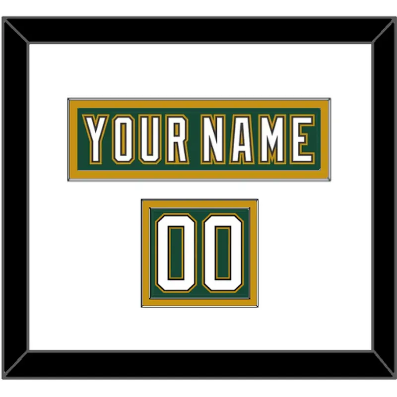 Dallas Nameplate & Number (Shoulder) - Alternate Green (1997-1999) - Double Mat 2