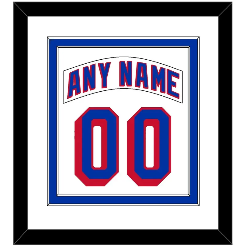 New York Nameplate & Number (Back) Combined - Home White (1990-2004) - Double Mat 1