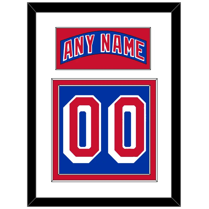 New York Nameplate & Number (Back) - Home Blue (2004-2017) - Double Mat 1