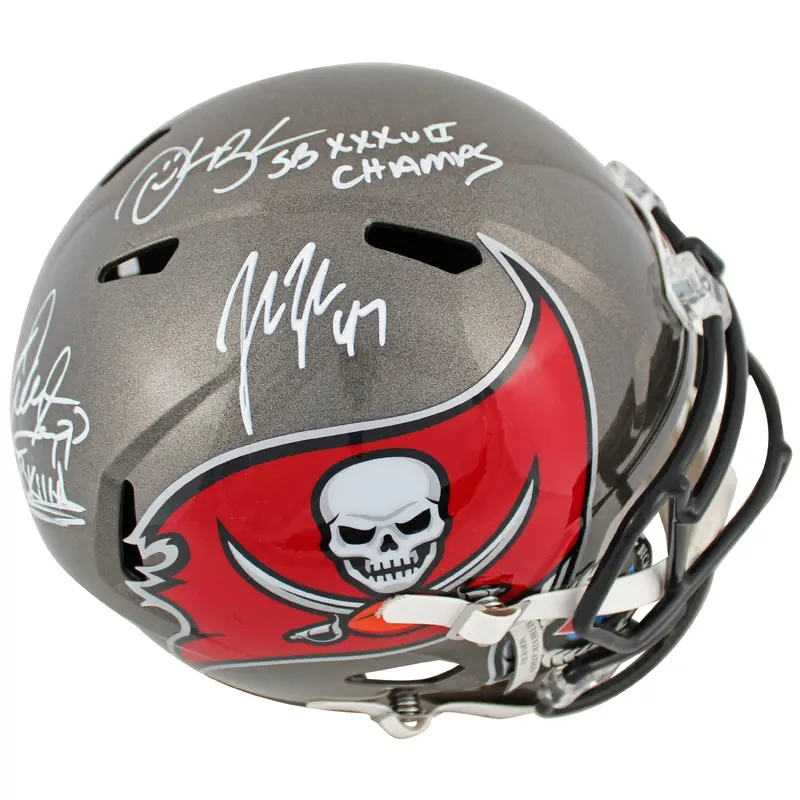 Bucs (3) Sapp, Brooks & Lynch Signed Full Size Speed Rep Helmet BAS Wit #WJ55078