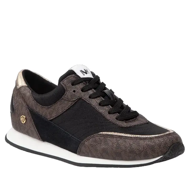 MICHAEL KORS BLACK/BROWN WOMENS TENNIS SHOE SIZES 9,9.5,10 , 43T2CNFS2B BKBN