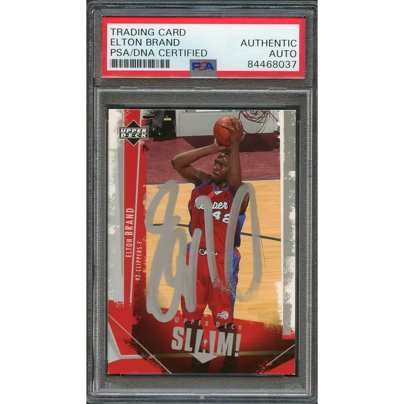 2005-06 Upper Deck Slam #35 Elton Brand Signed Card AUTO PSA Slabbed Clippers