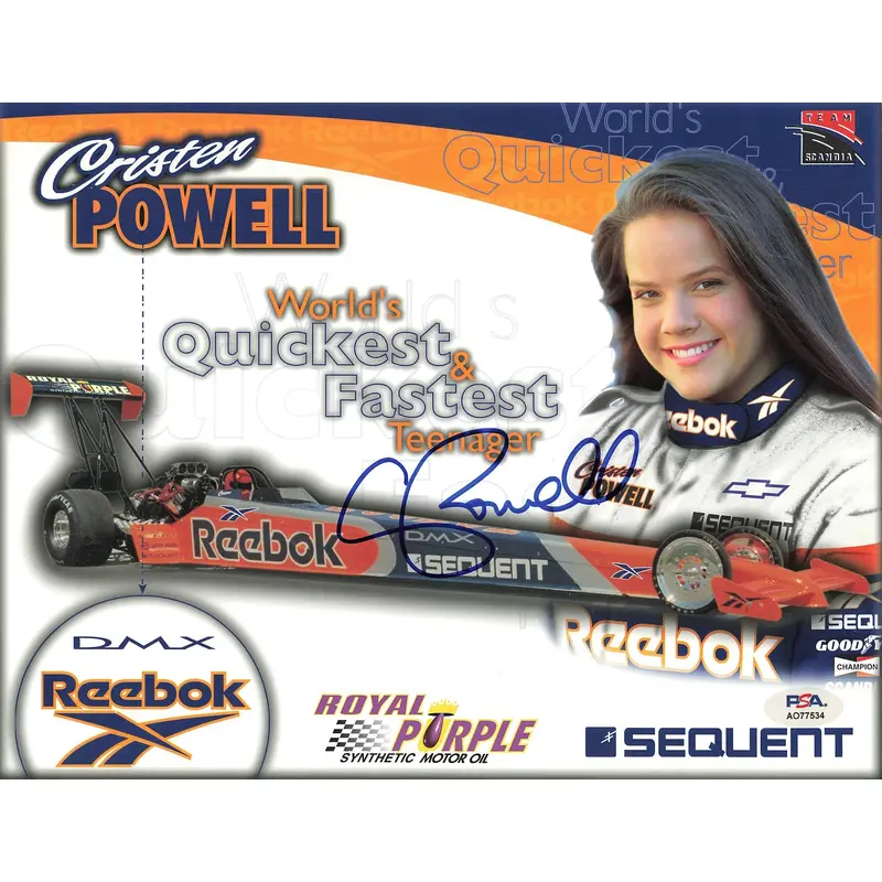 Cristen Powell signed 8 1/2 x 11 photo PSA Autographed NASCAR