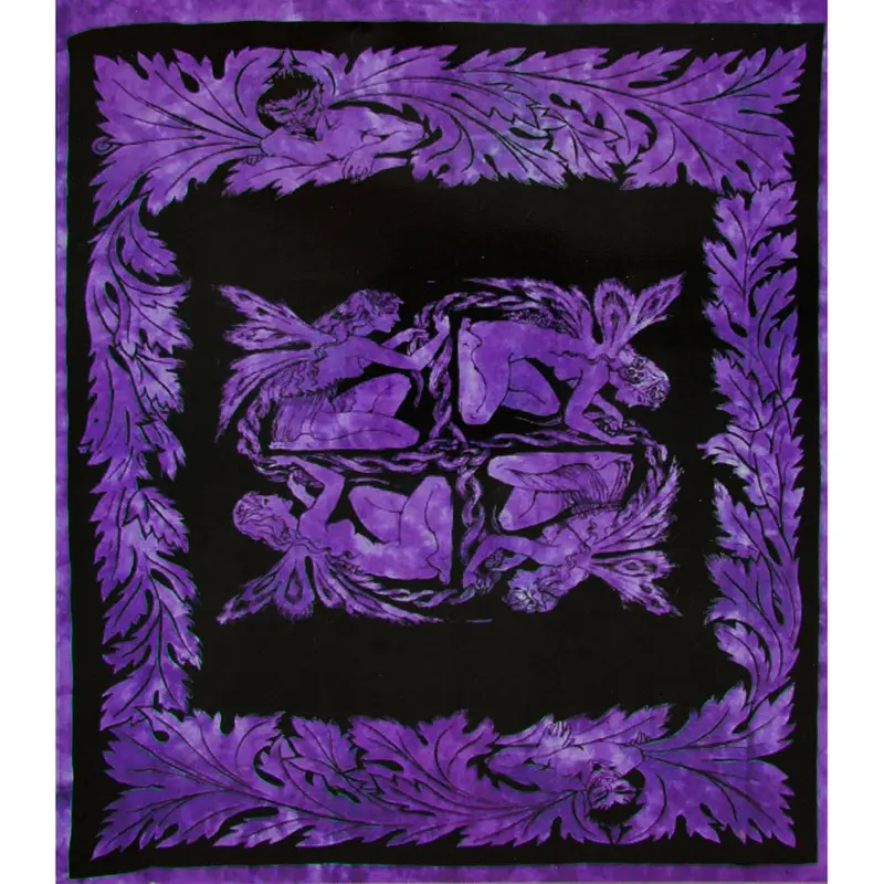Fairy Square Purple Full Tapestry