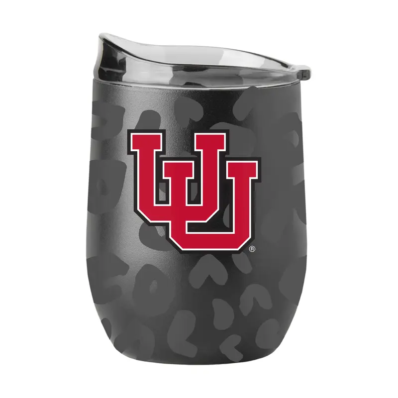 Utah Leopard 16oz Black Powdercoat Curved Beverage