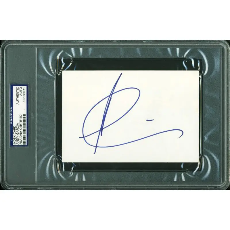 Andy Garcia Authentic Signed 4X6 Index Card Autographed PSA/DNA Slabbed