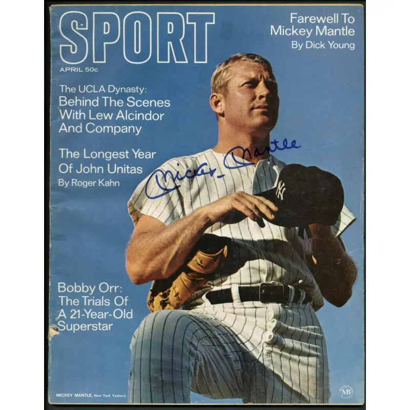 Yankees Mickey Mantle Signed Sport Magazine Auto Graded Gem Mint 10! PSA #X03399