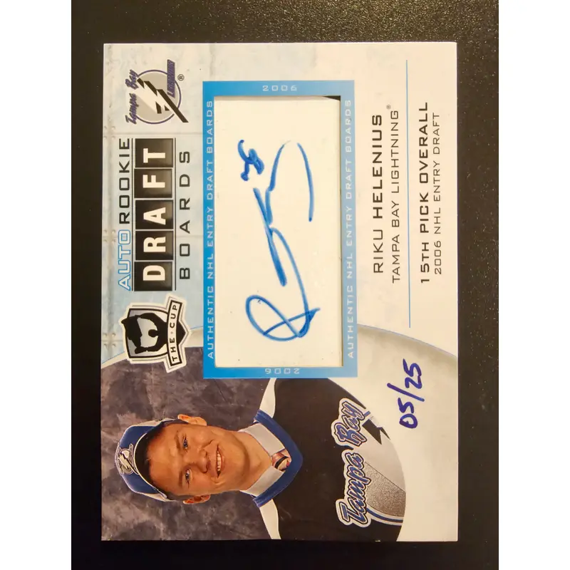 2009-10 Upper Deck The Cup Auto Draft Boards Riku Helenius #DBRH /25