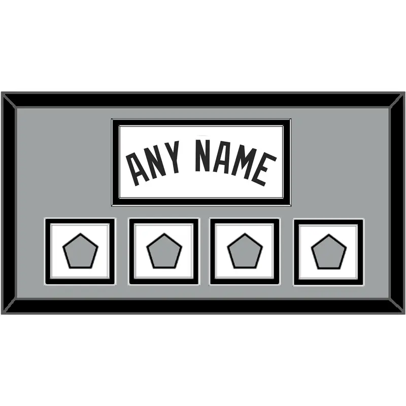 San Antonio Name With 4 Champions Trophy Patches - Home White (1989-2002) - Double Mat 3