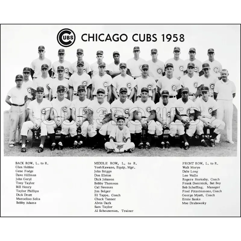 1958 Chicago Cubs 8X10 Photo - Banks Dark Taylor - 1502