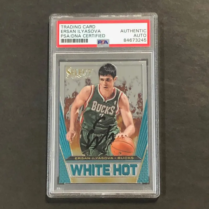 2013-14 Panini Select White Hot #25 Ersan Ilyasova Signed Card AUTO PSA Slabbed Bucks