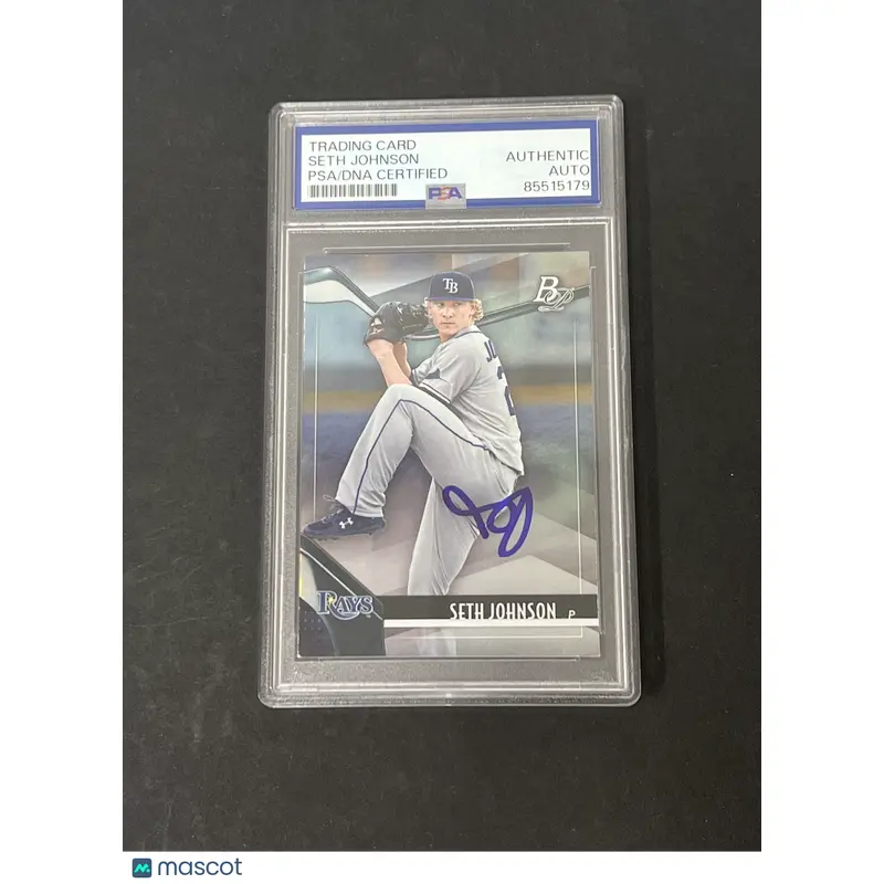 2021 Topps Bowman Platinum #Top-96 Seth Johnson signed card PSA